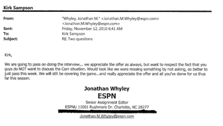 Illustration for article titled "Am I Sick? Are We All Sick?": Overwrought Things The Media Wrote To Auburn's PR Guy During Cam Newton's Wild 2010 Season